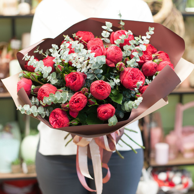 Букет цветов "Пионовидные розы", стандартный