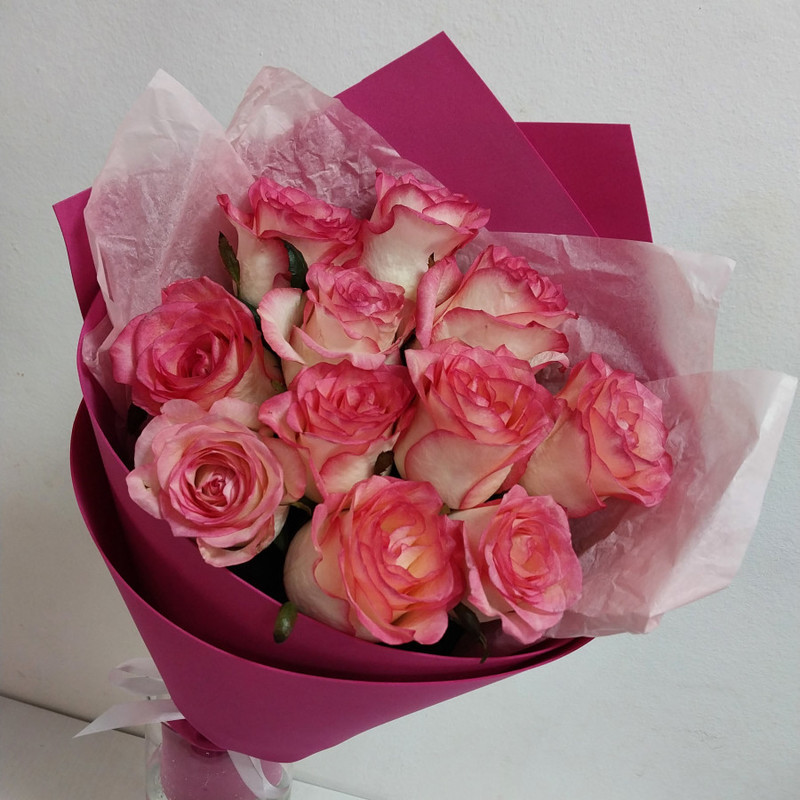 Bouquet of 11 pink roses, standart