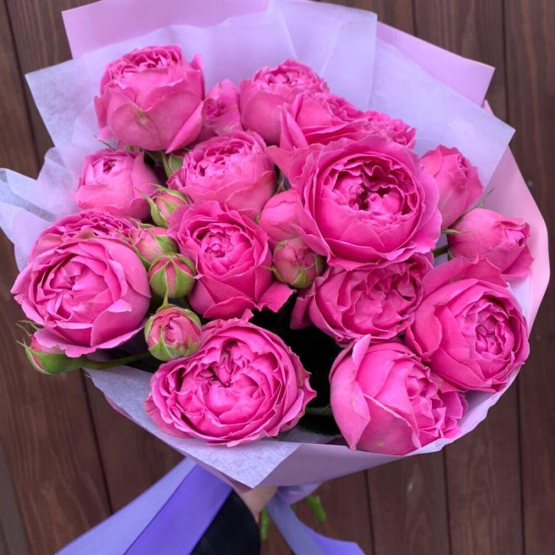 Bouquet of 7 spray peony roses, standart
