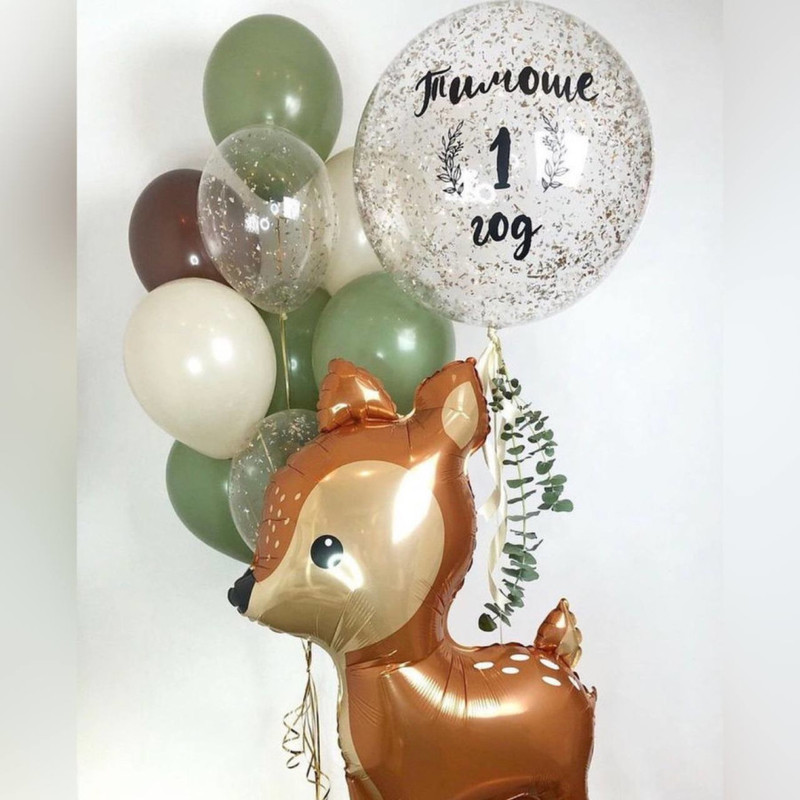 Helium balloons for a year with a deer, standart