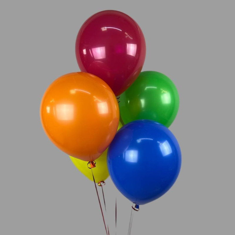 Plain balloons with helium 5 pcs, standart