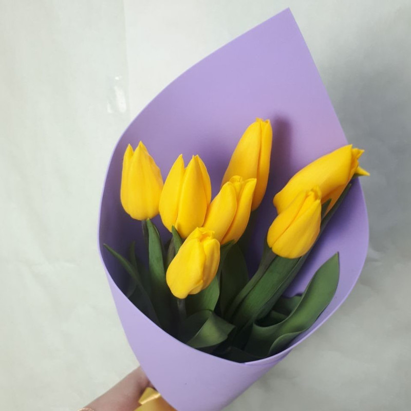 Yellow tulips in foamiran, standart