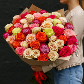 Bouquet of 51 roses mix Ecuador 50 cm