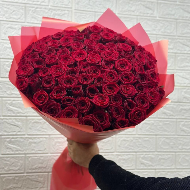 Bouquet of 101 red roses 50 cm, standart