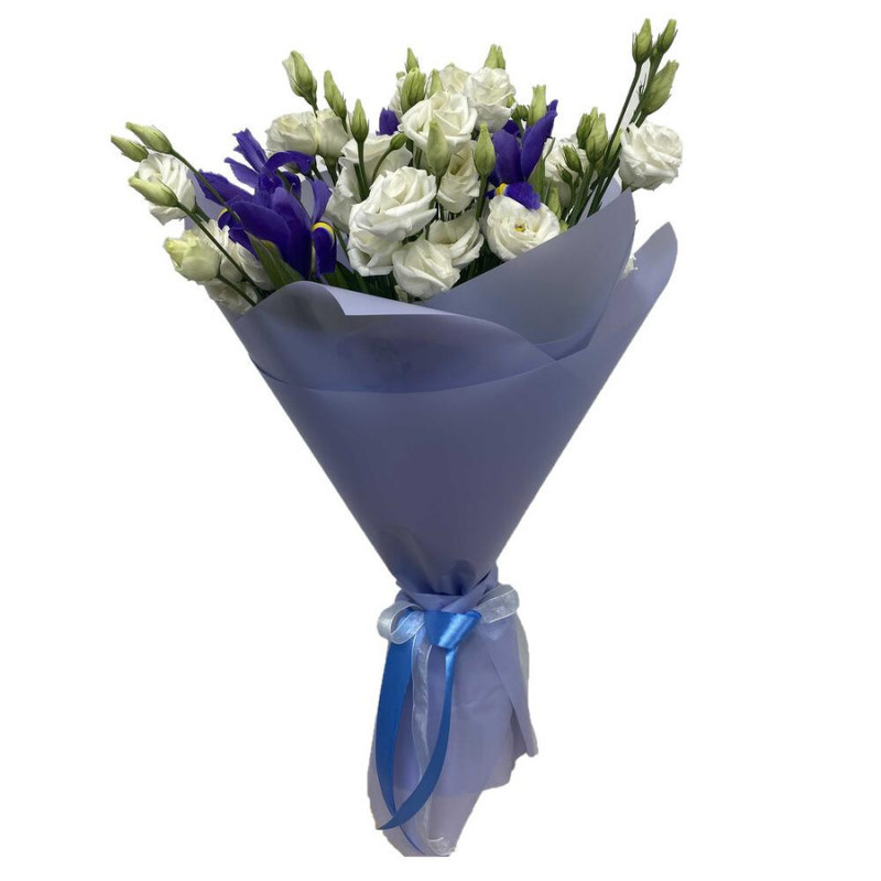 Bouquet of irises and lisianthus (Eustoma), standart