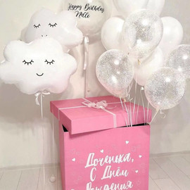 Коробка гигант с шарами для девочки