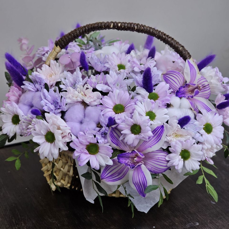 basket with orchids, standart