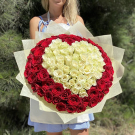 101 roses with heart