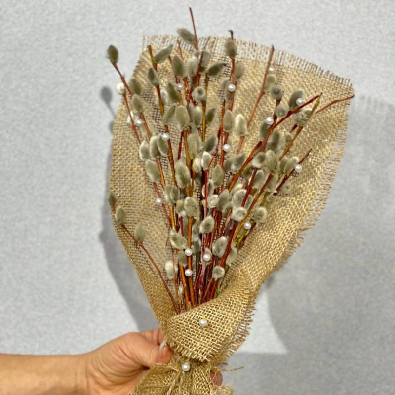 Easter bouquet of blooming willow, standart