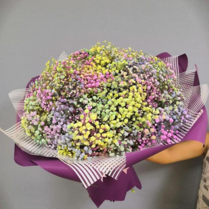Bouquet of rainbow gypsophila, standart