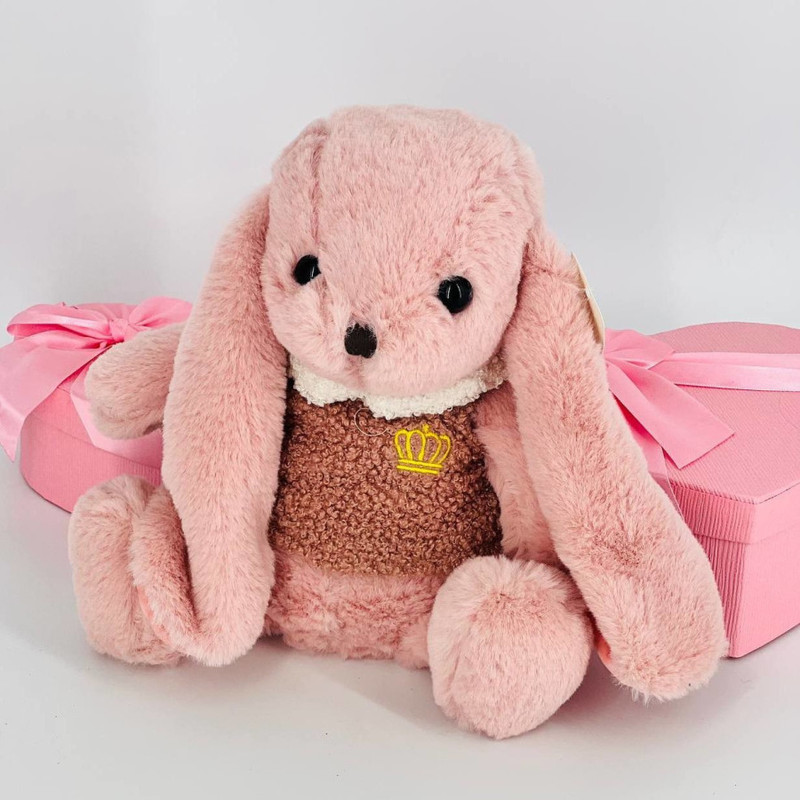 Мягкая игрушка розовый кролик 30 см, стандартный