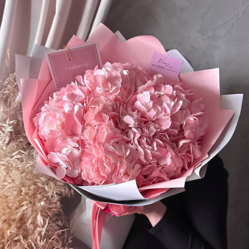Bouquet of pink hydrangeas 5 pcs, standart