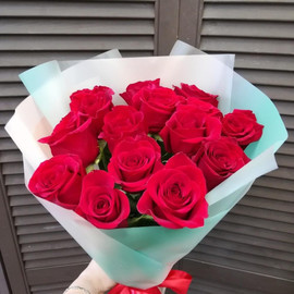 15 red roses 70cm