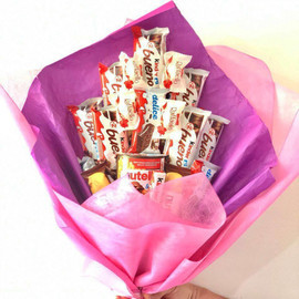 Sweet bouquet of kinder chocolate