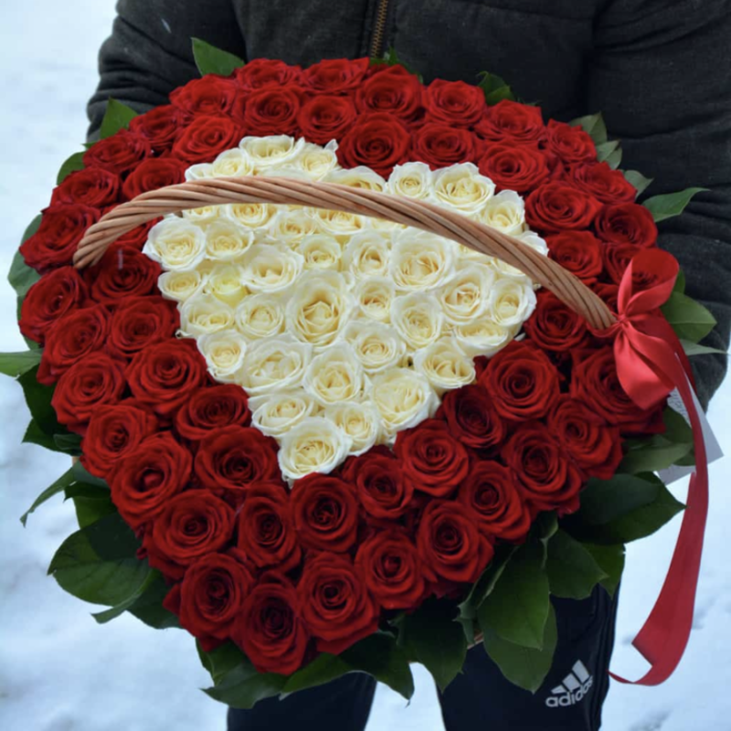 Корзина «101 Розы для любимой», стандартный
