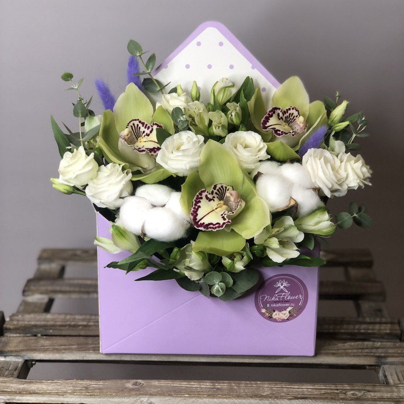 Floral envelope with orchids, standart