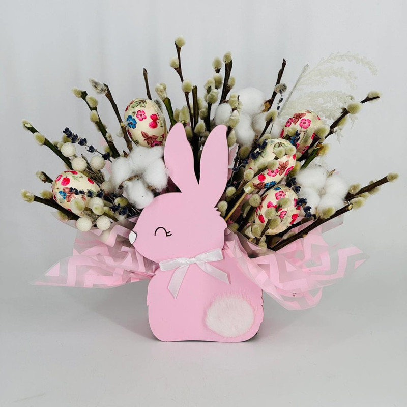 Easter bunny with natural willow branches, standart