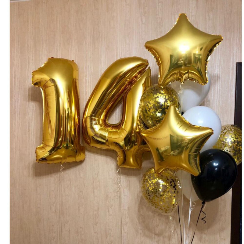 Birthday balloons with numbers, standart