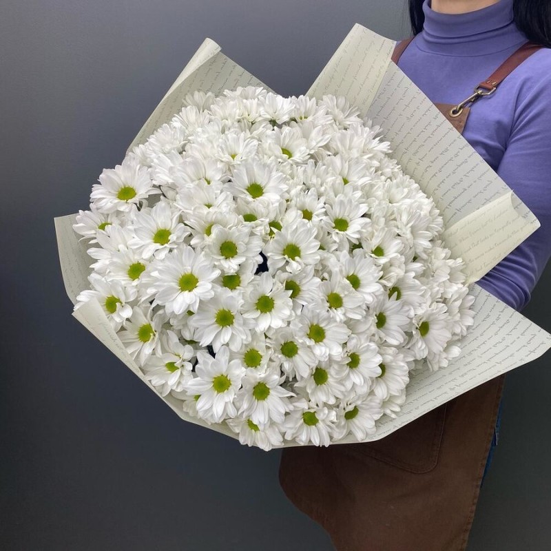 25 white chrysanthemums, standart