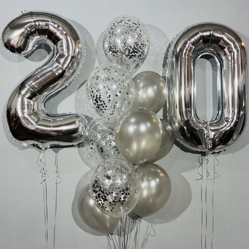 Воздушные шары с гелием и цифрами на день рождения, стандартный