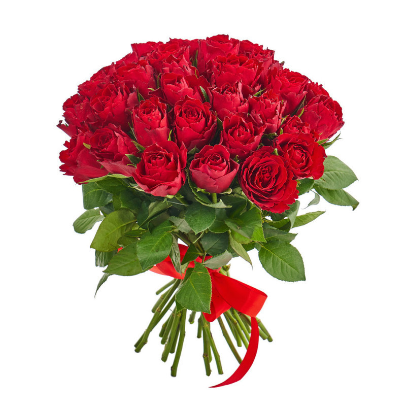 Букет из 31 красной кенийской розы, стандартный