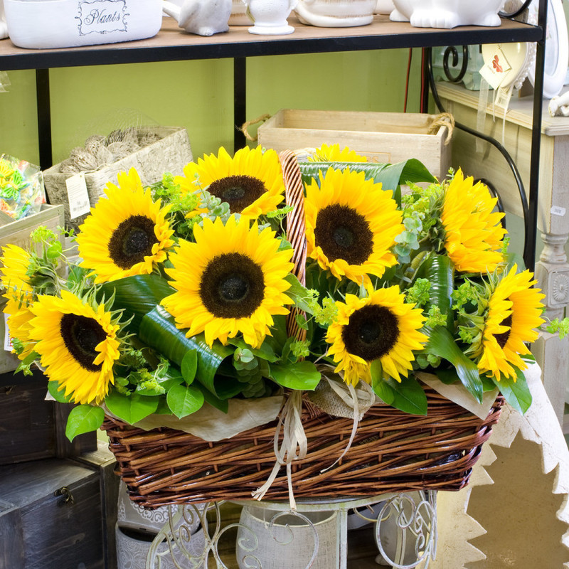 Basket with sunflowers "Sunrich", standart