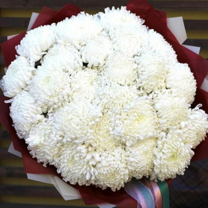 Bouquet of 25 single-headed chrysanthemums, standart