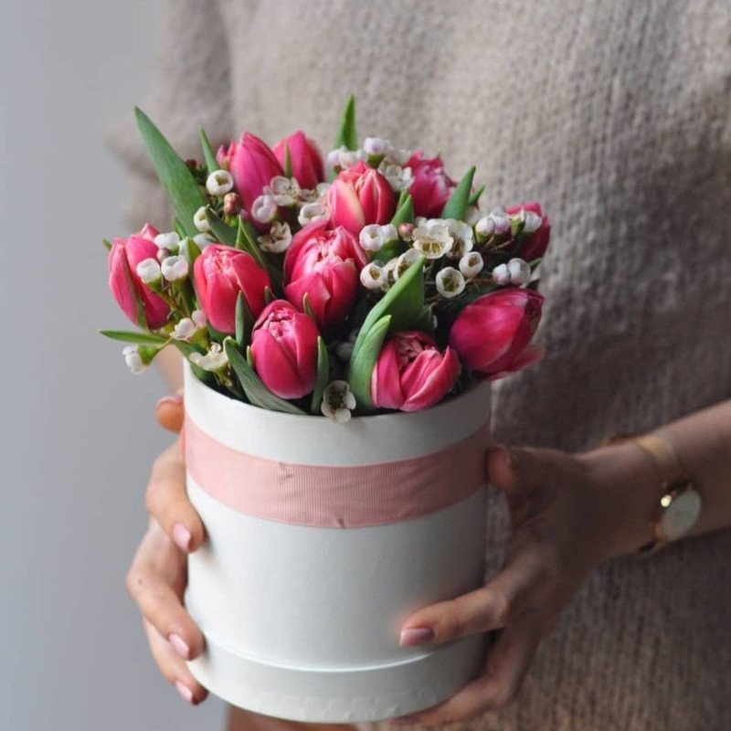 Spring box with tulips, standart