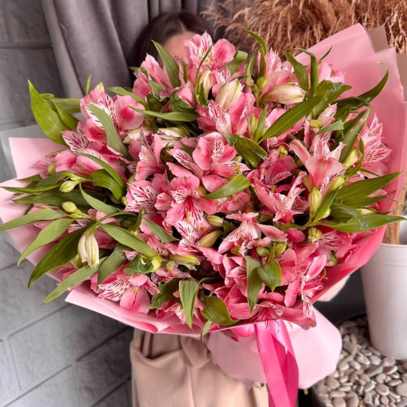 Bouquet of pink Alstroemeria 19 branchesSize M, standart