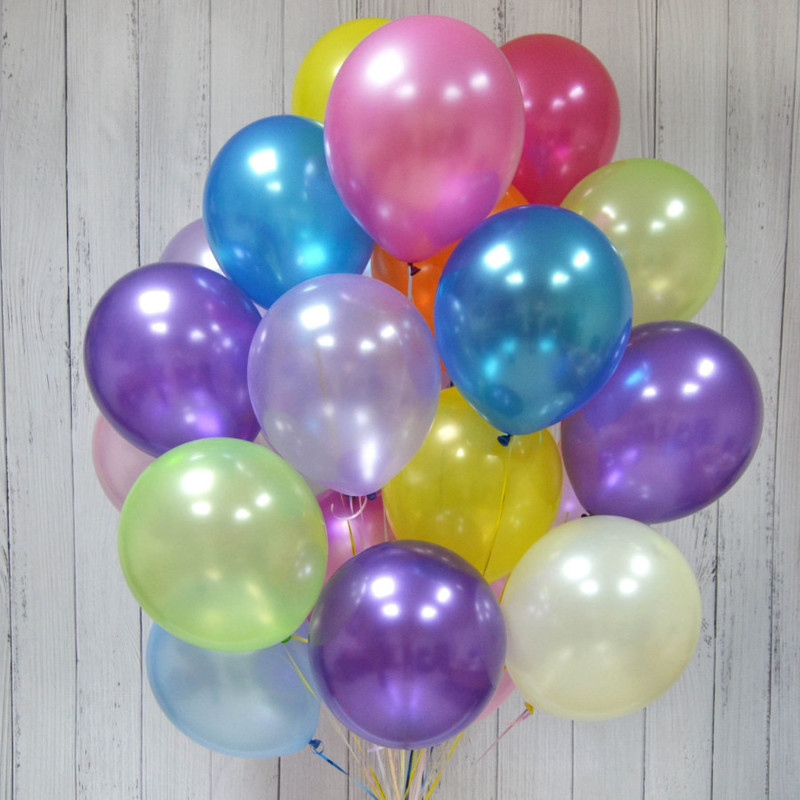 Metallic latex balloons 20 pieces 14inch with helium and MIX processing, standart