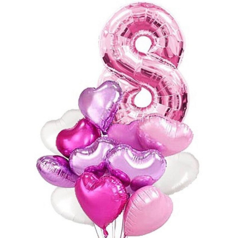 Bouquet of balloons with a number, standart
