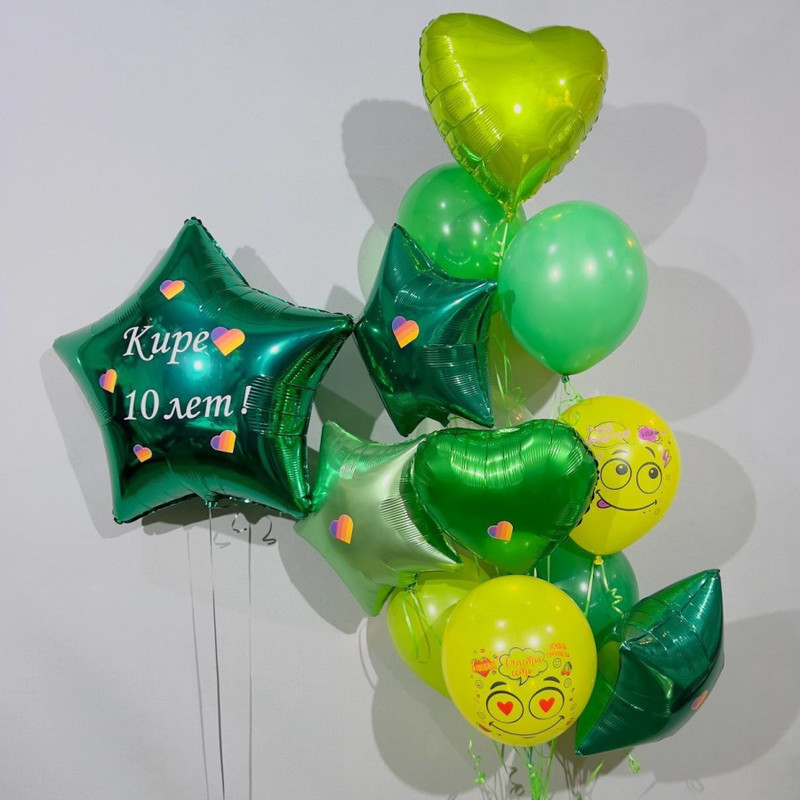 Balloon fountain for girls with emoticons, standart