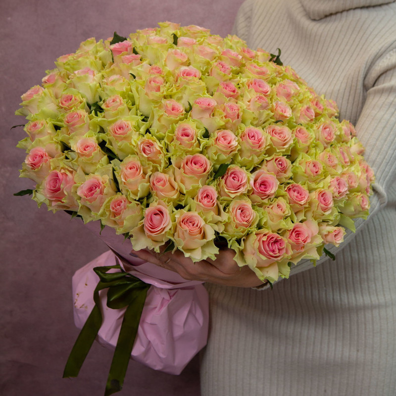 Bouquet of 101 pink roses, standart