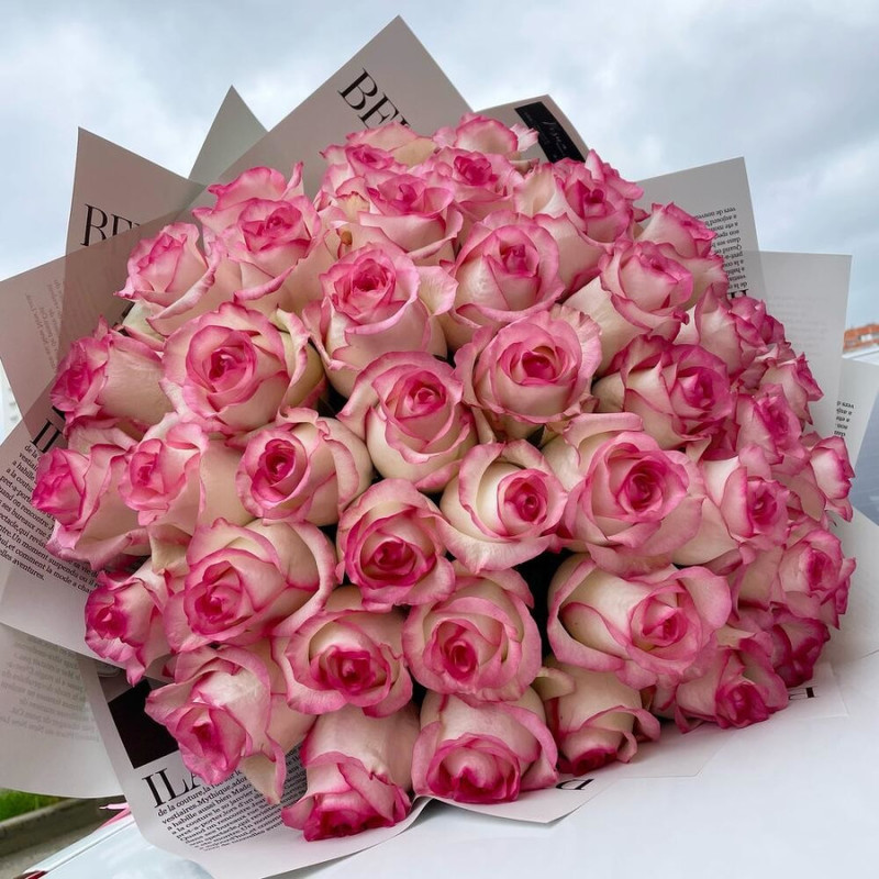 45 roses in designer packaging, standart