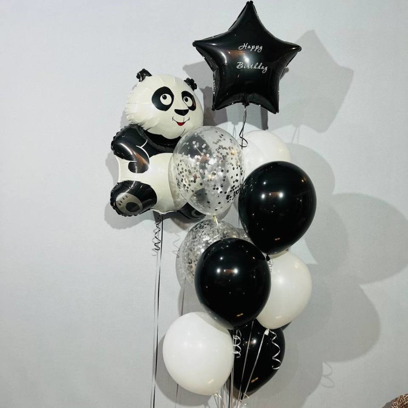 Воздушные шарики на день рождения с пандой, стандартный