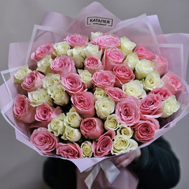 delicate bouquet of 51 roses