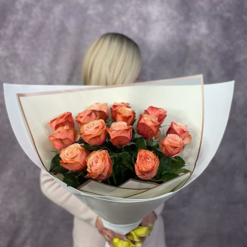 bouquet of 15 peony roses 0064576, standart