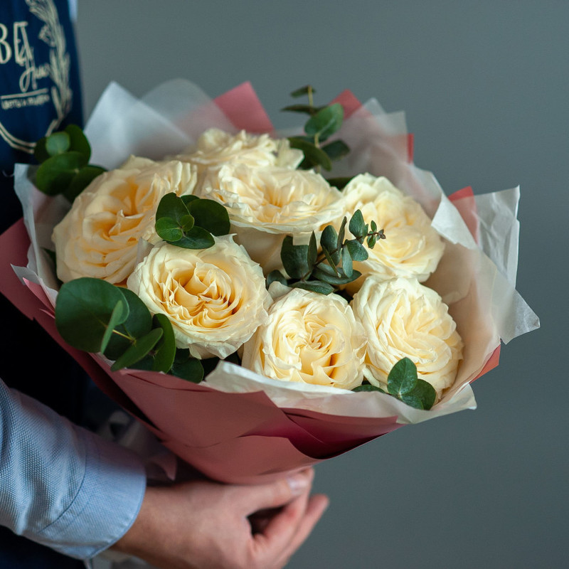 Bouquet of white roses premium quality, standart