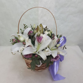 Bouquet "Roses with eustoma"