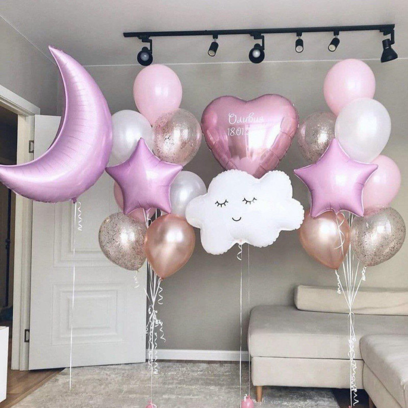 Helium balloons for the discharge of a girl with a cloud, standart