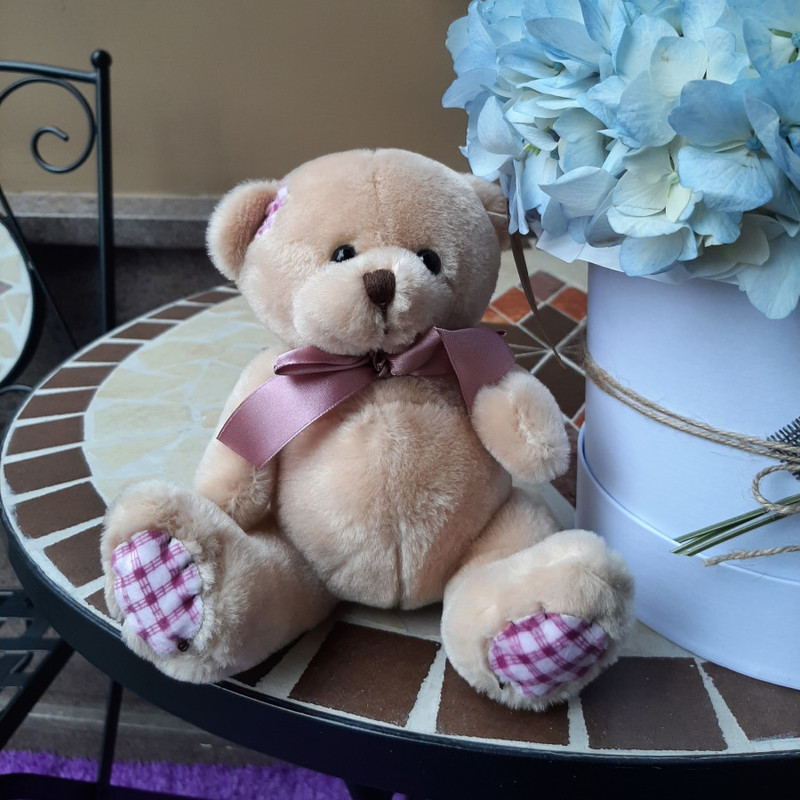 Teddy bear with bow 15cm, standart