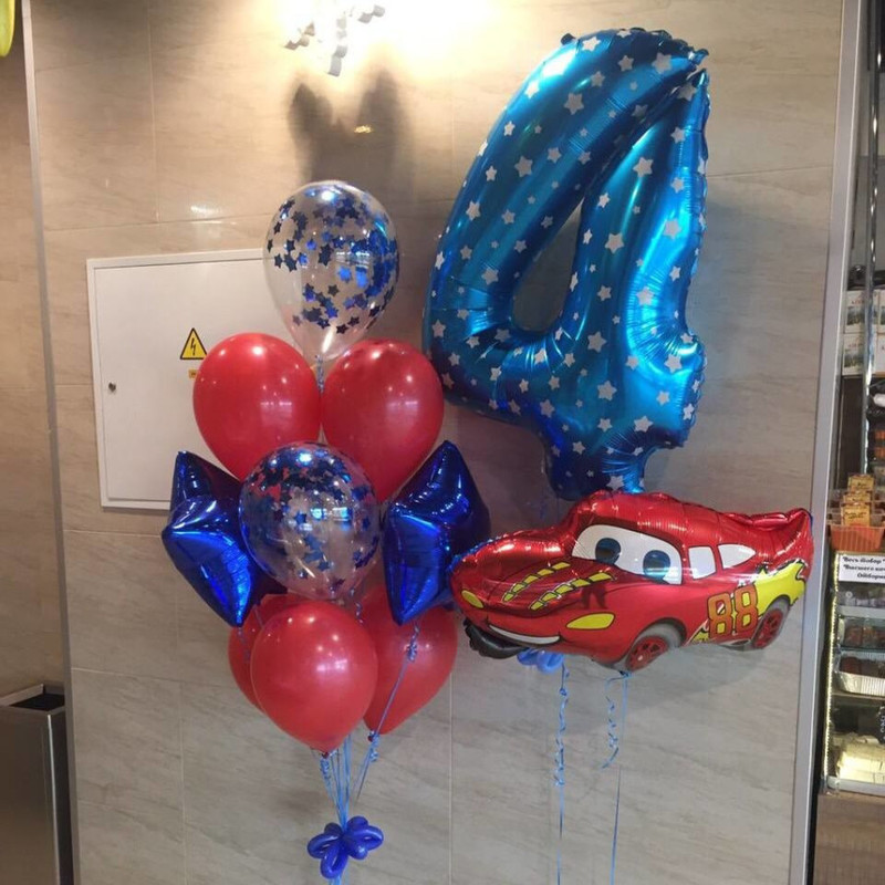 Set of balloons Cars for children's party, standart