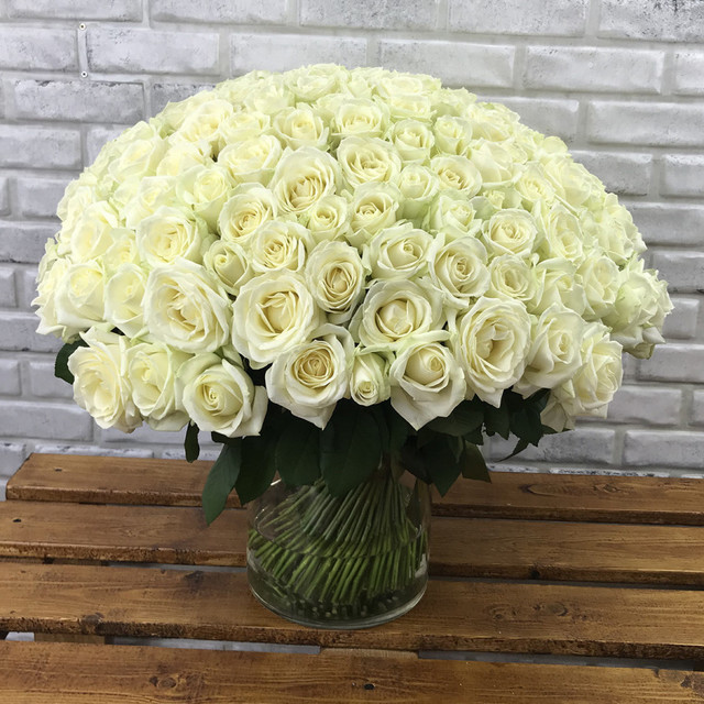 201 белая роза 50 см, стандартный