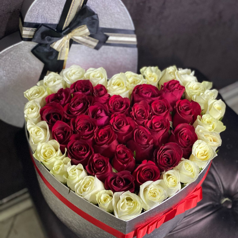 Box heart of roses, standart