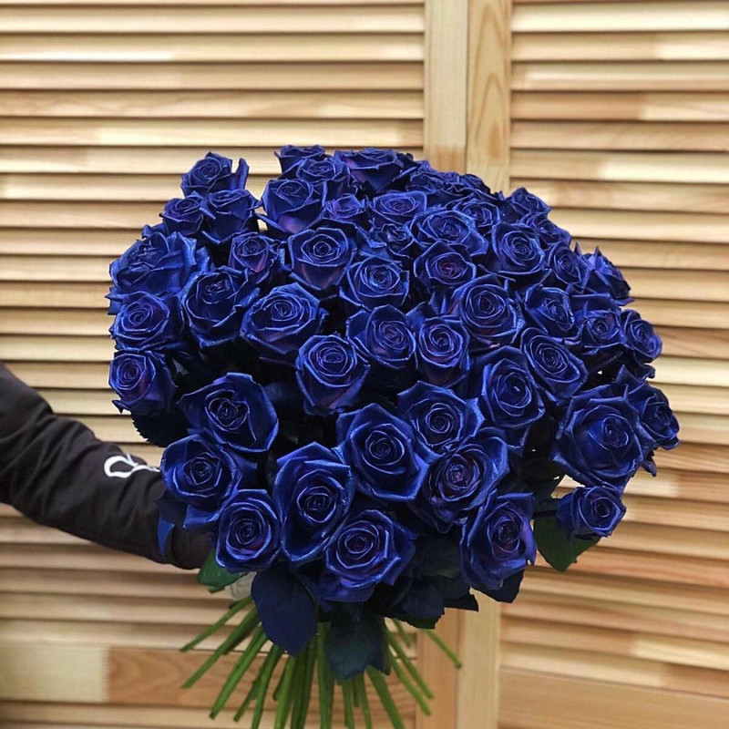 Bouquet of 51 Dutch blue roses, standart