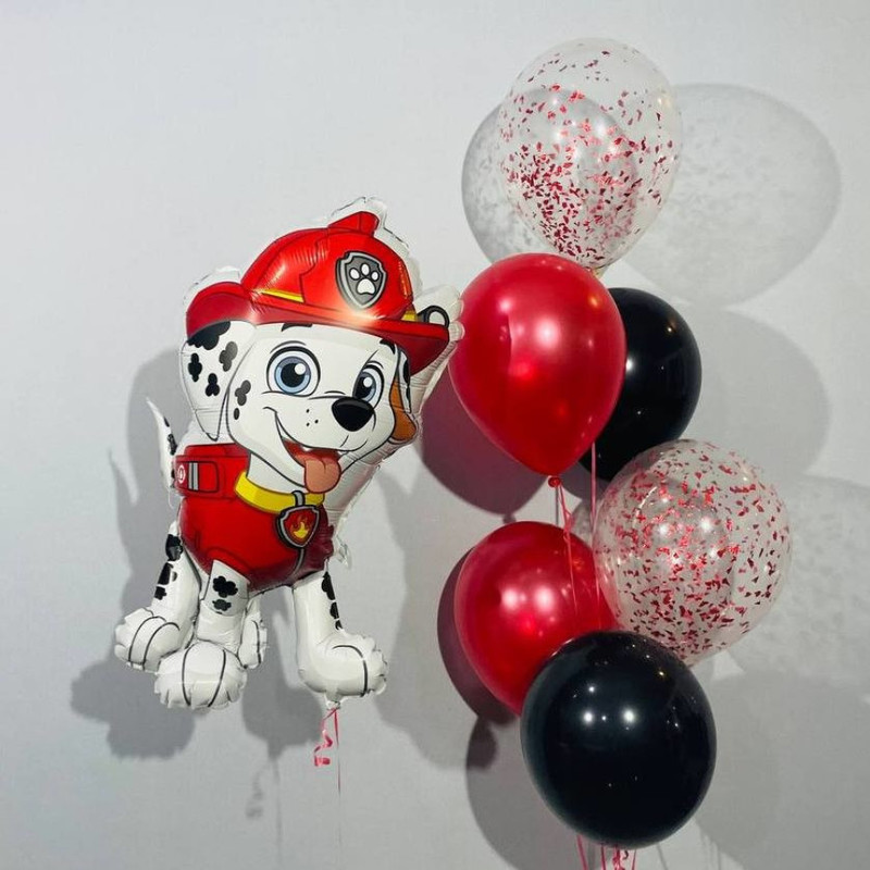 Balloons Paw Patrol with a foil figure of a puppy Marshal, standart