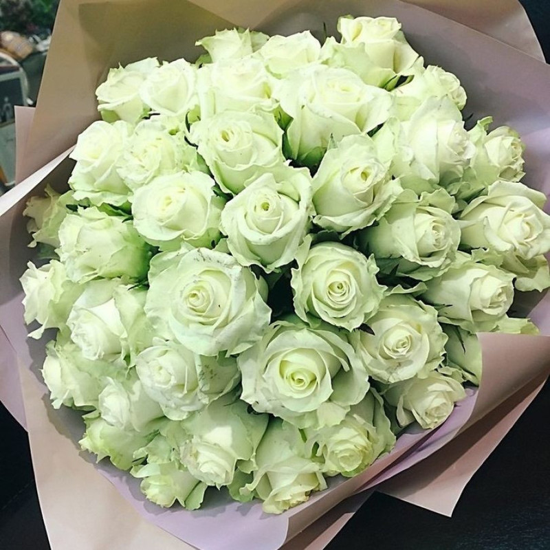 Bouquet 51 white roses, standart