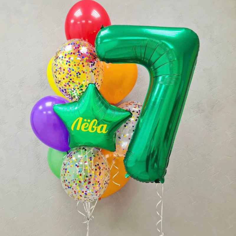 Multi-colored balloons with a number, standart
