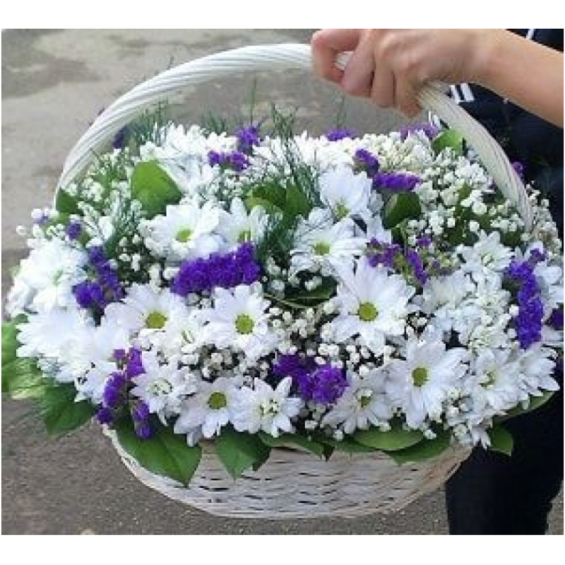 Basket with chrysanthemums, standart