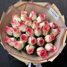 25 roses in designer packaging